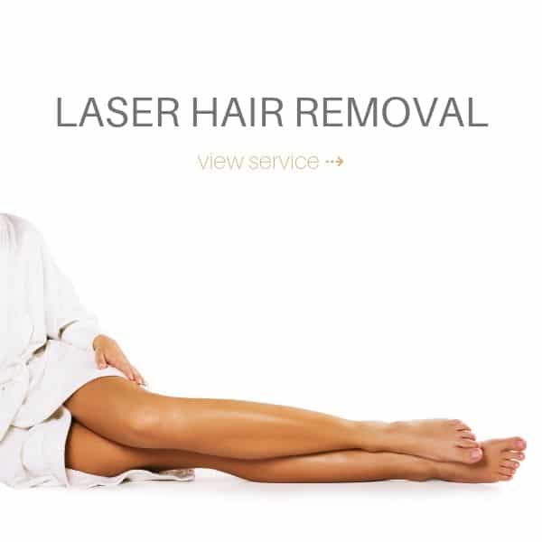 Womans smooth legs after laser hair removal at New Beauty & Wellness.