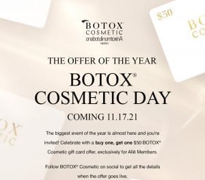 BOTOX® Cosmetic Day! - The Biggest Offer of the Year promo photo, coming 11/17