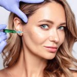 Blonde and beautiful woman having a Restylane Filler treatment