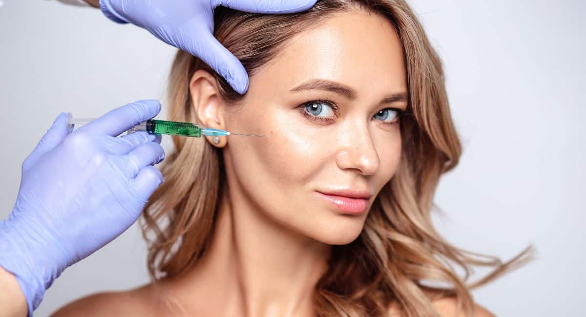 Blonde and beautiful woman having a Restylane Filler treatment