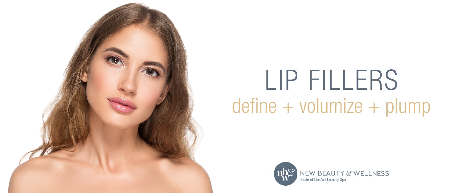 Young woman with beautiful lips promoting lip fillers-a treatment offered at New Beauty & Wellness