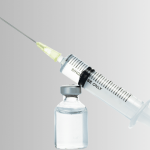 a vial with a syringe