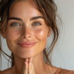 Smiling woman with radiant skin in a softly lit portrait, highlighting natural facial volume and a youthful appearance.